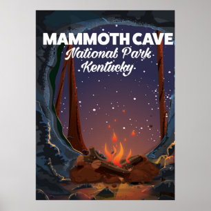 Póster Cartaz de viagem da caverna Mammoth em Kentucky