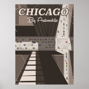 Póster cartaz de viagem da cidade de Chicago