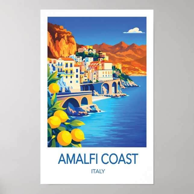 Poster Cartaz de Viagem da Costa Amalfitana (Frente)
