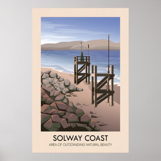 Poster Cartaz de Viagem da Costa Solway AONB (Frente)