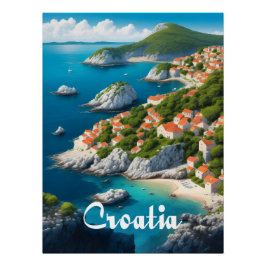 Póster Cartaz de Viagem da Croácia