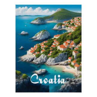 Póster Cartaz de Viagem da Croácia