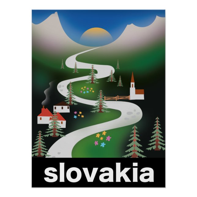 Póster cartaz de viagem da Eslováquia (Frente)