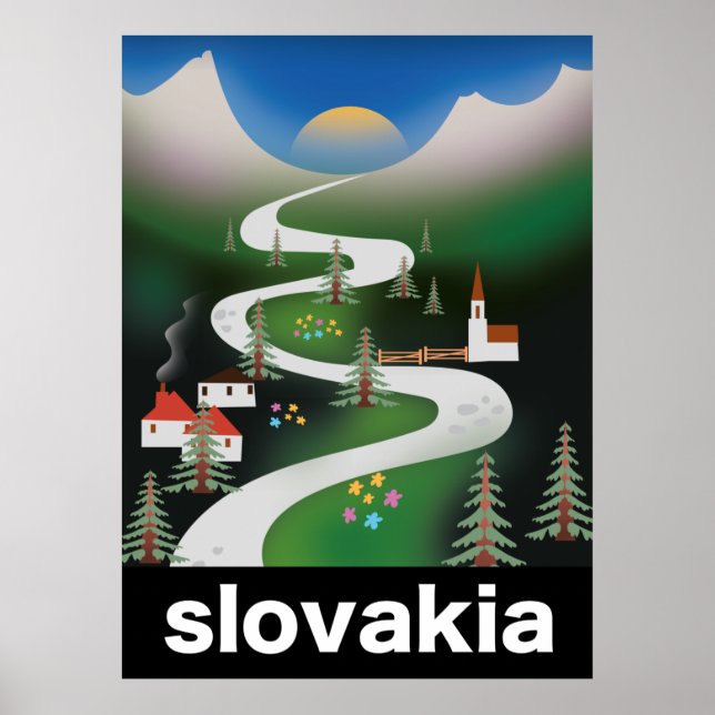 Poster cartaz de viagem da Eslováquia (Frente)