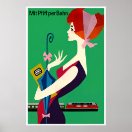 Poster Cartaz de viagem da Ferrovia Federal Alemã