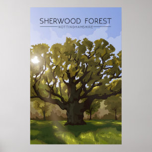 Poster Cartaz de Viagem da Floresta de Sherwood