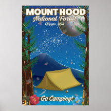 cartaz de viagem da Floresta Nacional Mount Hood