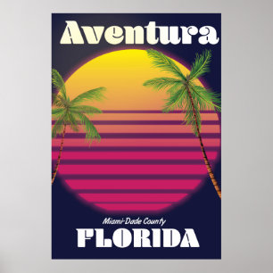 Poster Cartaz de viagem da Flórida EUA anos 80