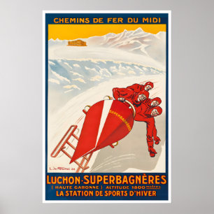 Poster Cartaz de Viagem da França Saint Aventin Luchon
