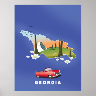 Poster Cartaz de viagem da Geórgia