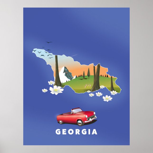 Poster Cartaz de viagem da Geórgia (Frente)
