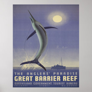Poster Cartaz de viagem da Grande Barreira de Coral