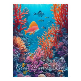 Póster Cartaz de Viagem da Grande Barreira de Coral da Au