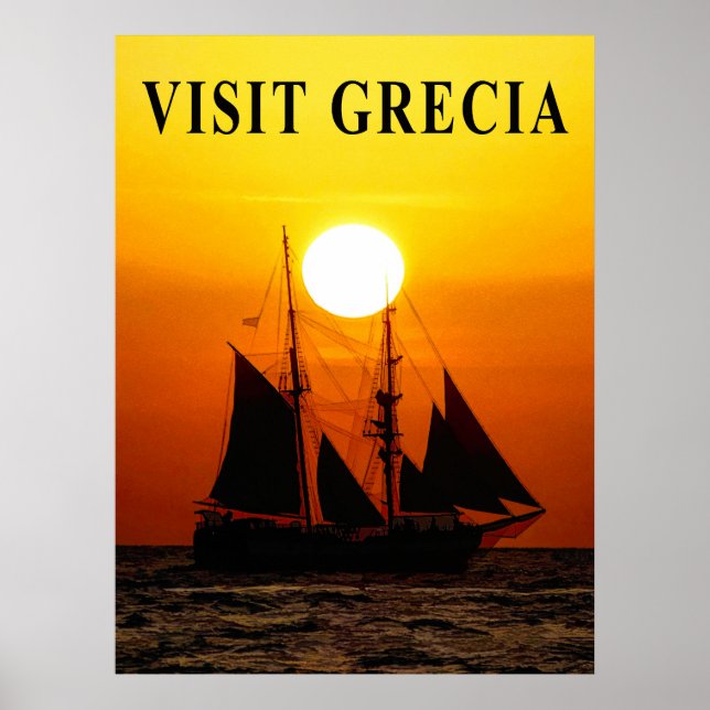 Poster Cartaz de Viagem da Grécia (Frente)