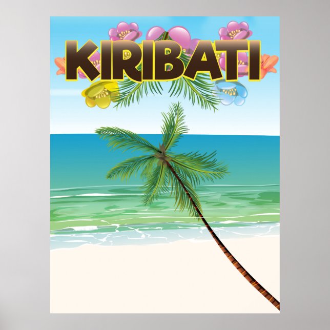Póster cartaz de viagem da ilha de Kiribati (Frente)