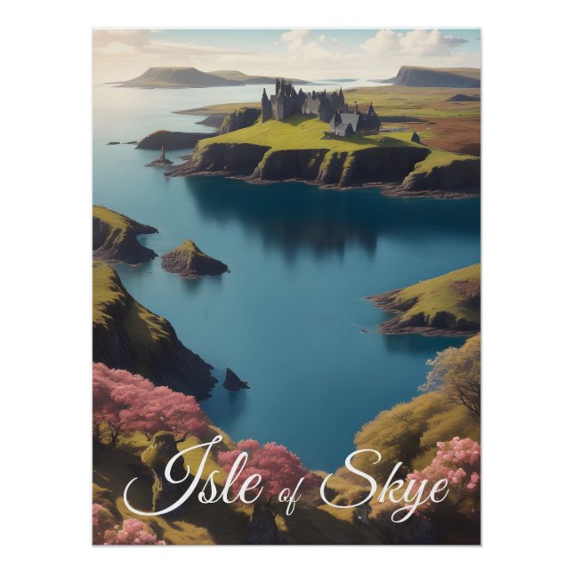 Póster Cartaz de Viagem da Ilha de Skye Escócia (Frente)