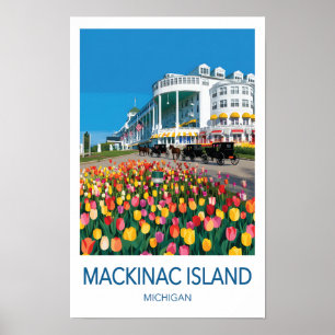 Poster Cartaz de Viagem da Ilha Mackinac Michigan