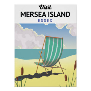 Póster cartaz de viagem da ilha Mersia Essex