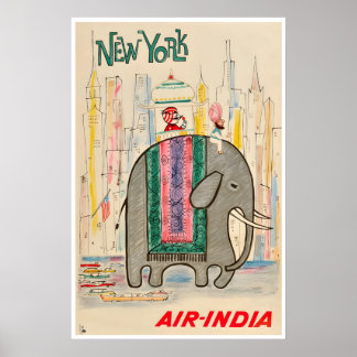 Poster Cartaz de Viagem da Índia de Arte de Nova York Imp