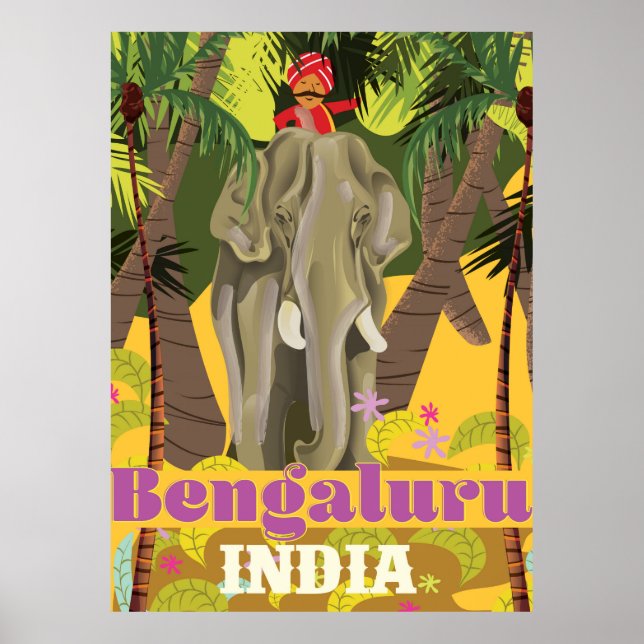Póster Cartaz de viagem da Índia de Bengaluru (Frente)