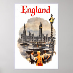 Poster cartaz de viagem da Inglaterra