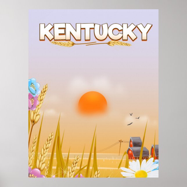 Póster Cartaz de viagem da Kentucky Cute Farm (Frente)