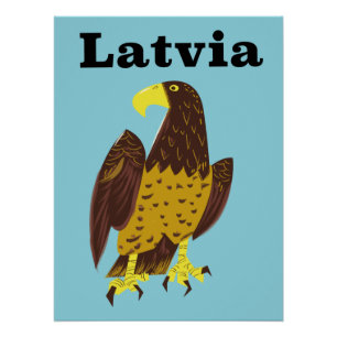 Póster Cartaz de viagem da Letônia.