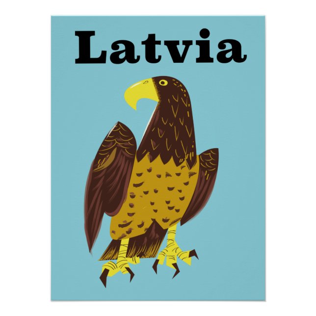 Póster Cartaz de viagem da Letônia. (Frente)
