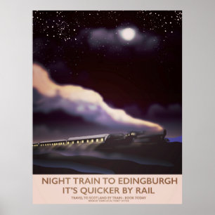 Póster Cartaz de viagem da locomotiva de Edimburgo