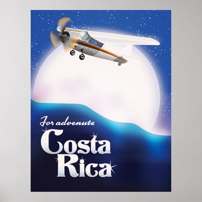 Poster Cartaz de viagem da lua de aventura na Costa Rica (Frente)