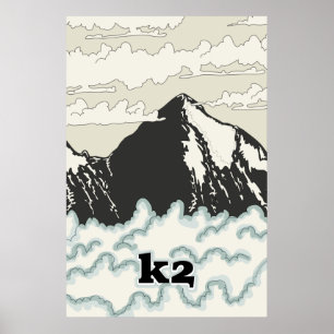 Poster cartaz de viagem da montanha K2
