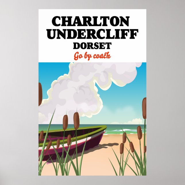 Poster Cartaz de viagem da Praia Charlton Undercliff, Dor (Frente)