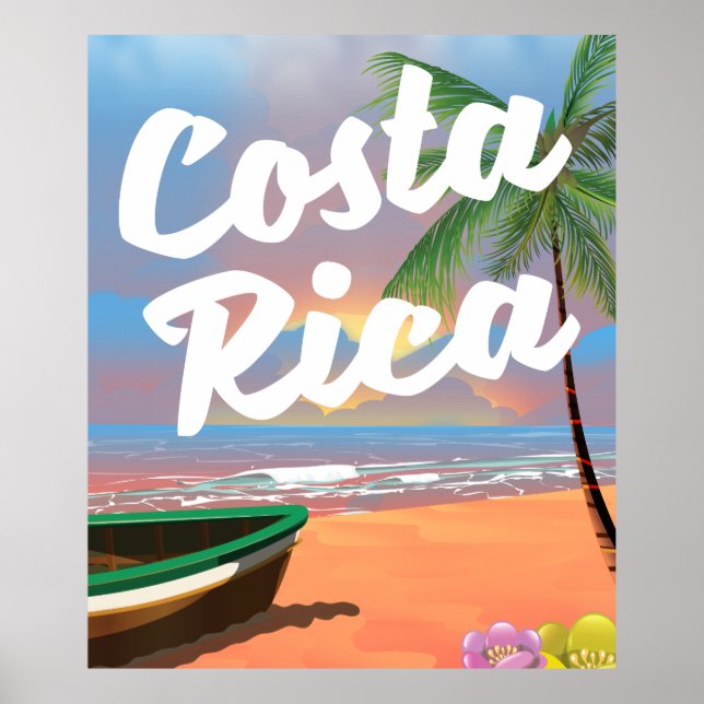 Poster Cartaz de viagem da praia da Costa Rica (Frente)