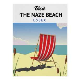 Póster Cartaz de viagem da Praia de Naze Essex