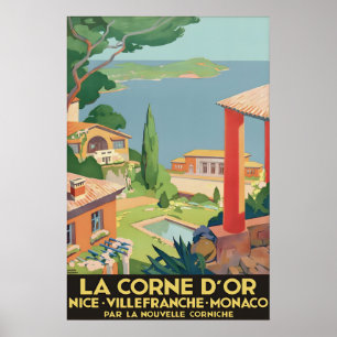 Poster Cartaz de Viagem da Riviera Francesa Vintage La Co