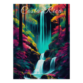 Póster Cartaz de Viagem da Selva da Costa Rica
