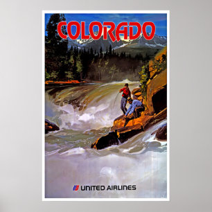 Poster Cartaz de Viagem da United Airlines de Arte de Pes