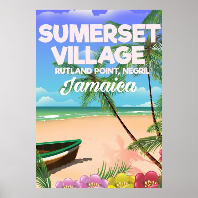 Póster Cartaz de viagem da Vila Sumerset Jamaica (Frente)