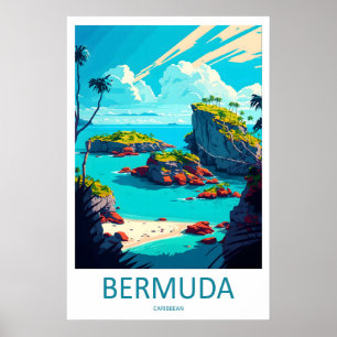 Poster Cartaz de Viagem das Bermudas Caribenhas 1