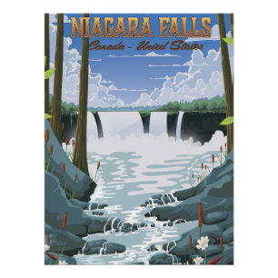 Póster Cartaz de viagem das Cataratas do Niágara