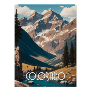 Póster Cartaz de Viagem das Montanhas do Colorado