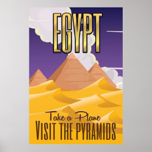 Póster cartaz de viagem das Pirâmides Egípcias
