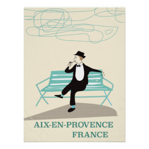 Póster Cartaz de viagem de Aix-en-Provence França