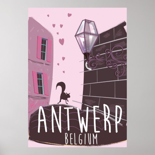Poster Cartaz de viagem de Antuérpia, Bélgica (Frente)