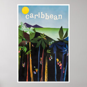 Poster Cartaz de Viagem de Arte Caribenha para Casa Prin