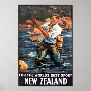 Poster Cartaz de Viagem de Arte de Pesca com Mosca da Nov