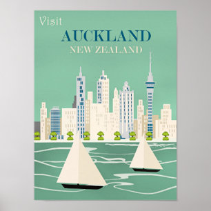 Poster Cartaz de viagem de Auckland, Nova Zelândia