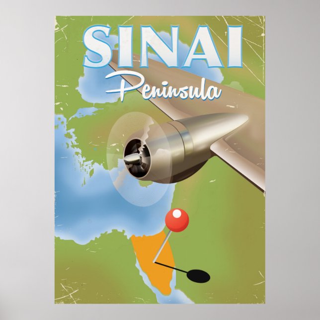 Póster Cartaz de viagem de avião da Península do Sinai (Frente)
