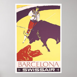 Poster Cartaz de Viagem de Barcelona Espanha Arte Toureir