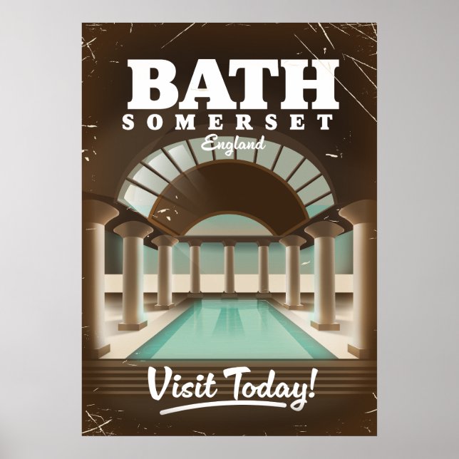 Poster Cartaz de viagem de Bath Somerset Inglaterra (Frente)